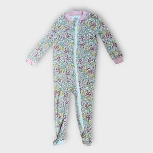 Little Me Floral Footie with Pink Accents